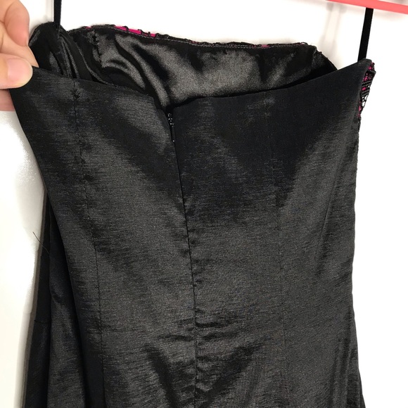 Jessica McClintock pink & black lace ruffle dress - Picture 8 of 9